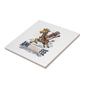 Grappige Amerigiraffee Patriottische Giraffe Hotdo Tegeltje (Zijkant)