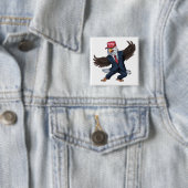 Grappige Amerikaanse adelaar Vierkante Button 5,1 Cm (In situ)