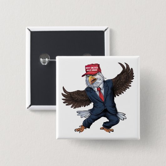 Grappige Amerikaanse adelaar Vierkante Button 5,1 Cm (Voorkant /achterkant)