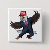 Grappige Amerikaanse adelaar Vierkante Button 5,1 Cm (Voorkant)