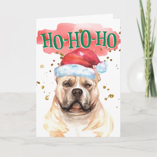 Grappige Amerikaanse Bully Santa hat gelukkige vak Feestdagen Kaart (Voorkant)