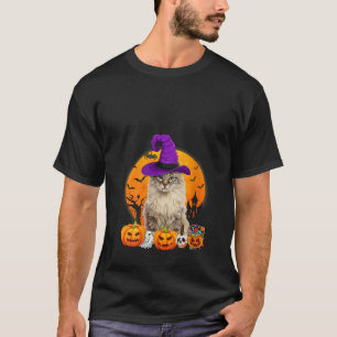 Grappige Amerikaanse Curl Kat Halloween Heksenpomp T-shirt