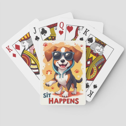 Grappige Amerikaanse Engelse Vosshond Zonnebril Ho Pokerkaarten (Achterkant)