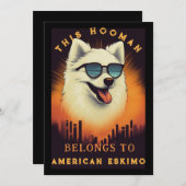 Grappige Amerikaanse Eskimo Dog Ouder gepersonalis Aankondiging (Voorkant / Achterkant)
