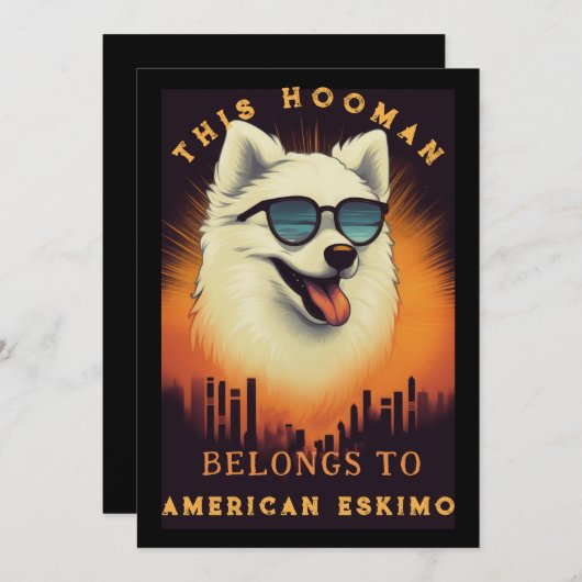 Grappige Amerikaanse Eskimo Dog Ouder gepersonalis Aankondiging (Voorkant / Achterkant)
