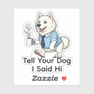 Grappige Amerikaanse Eskimohond Zakelijke Pak Koff Sticker