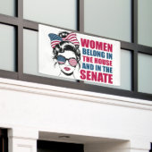 Grappige Amerikaanse feministische citaat politiek Spandoek (Buitenkant Gebouw)