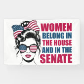 Grappige Amerikaanse feministische citaat politiek Spandoek (Horizontaal)