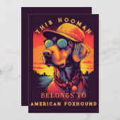 Grappige Amerikaanse foxhound hond ouder gepersona Aankondiging (Voorkant / Achterkant)