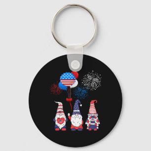 Grappige Amerikaanse Gnomes Cool 4th July Day Inde Sleutelhanger