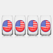 Grappige Amerikaanse golfer Blikvorm Glas (Achterkant)