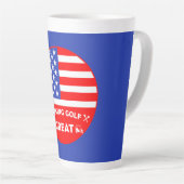Grappige Amerikaanse Golfspeler Latte Mok (Rechterhoek)