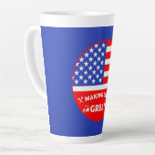 Grappige Amerikaanse Golfspeler Latte Mok (Linkerhoek)