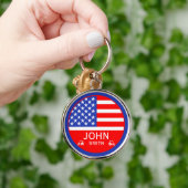 Grappige Amerikaanse Golfspeler Sleutelhanger (Hand)