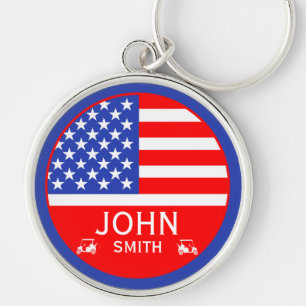 Grappige Amerikaanse Golfspeler Sleutelhanger