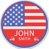 Grappige Amerikaanse golfspeler Sticker (Voorkant)