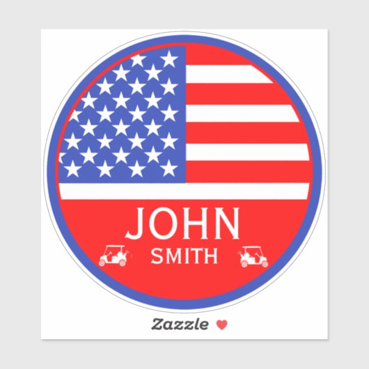 Grappige Amerikaanse golfspeler Sticker (Vel)