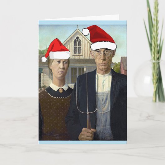 GRAPPIGE AMERIKAANSE GOTISCHE KERSTKAARTEN KAART (Voorkant)
