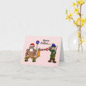 Grappige Amerikaanse Grens Douane Kerstkaart Kaart (Gele Bloem)