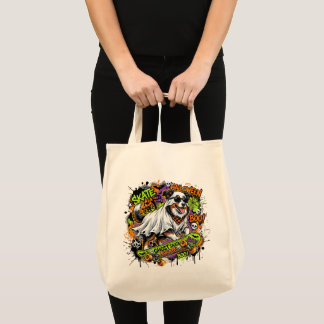 Grappige Amerikaanse Herdershond Geest Skateboard  Tote Bag