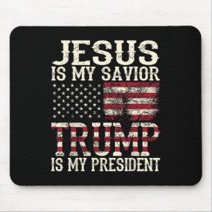 Grappige Amerikaanse Jezus is mijn redder Trump is Muismat