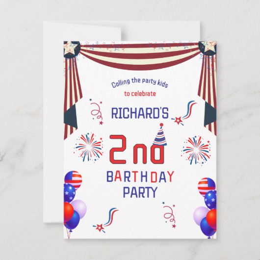 Grappige Amerikaanse Kinderen Verjaardagsfeest Vie Kaart (Voorkant)