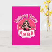 Grappige Amerikaanse Mahjong Koningin Roze Kroon O
