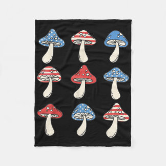 Grappige Amerikaanse paddenstoel Amerikaanse vlag  Fleece Deken
