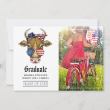 Grappige Amerikaanse patriottische koe diploma fot