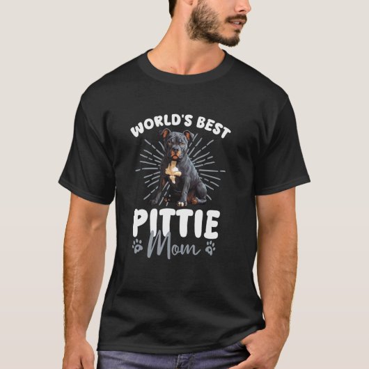 Grappige Amerikaanse Pit Bull Terrier Hond Werelds T-shirt (Voorkant)
