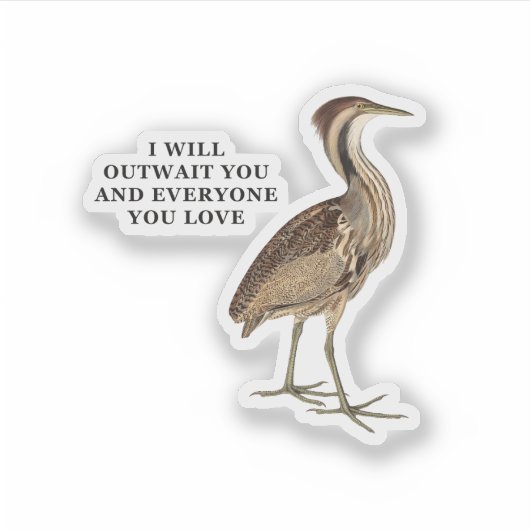 Grappige Amerikaanse Roerdomp Stickers (Voorkant)