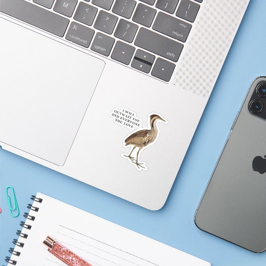 Grappige Amerikaanse Roerdomp Stickers (Laptop met iPhone)