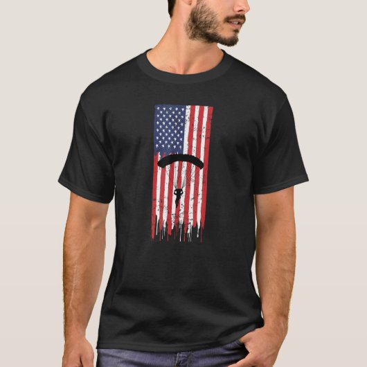 Grappige Amerikaanse Schermspringer Parachutist Sp T-shirt (Voorkant)