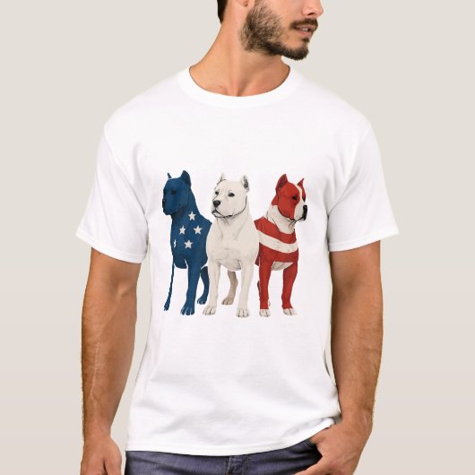 Grappige Amerikaanse Staffordshire Terrier Amerika T-shirt (Voorkant)