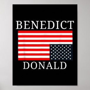 Grappige Amerikaanse vlag Benedict Donald Anti Tru Poster