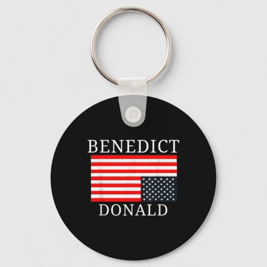 Grappige Amerikaanse vlag Benedict Donald Anti Tru Sleutelhanger (Voorkant)