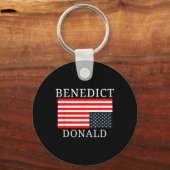 Grappige Amerikaanse vlag Benedict Donald Anti Tru Sleutelhanger (Voorkant)