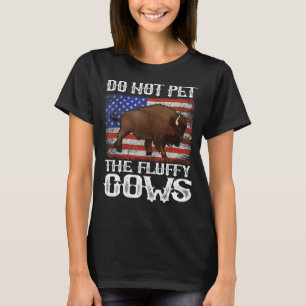 Grappige Amerikaanse Vlag Bizon Aai de Fluffy Co N T-shirt