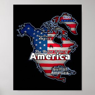 Grappige Amerikaanse vlag Canada Groenland Golf ka Poster