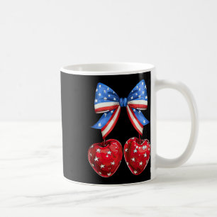 Grappige Amerikaanse vlag Cherry Coquette Boog 4th Koffiemok