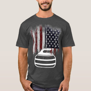 Grappige Amerikaanse vlag Curling T-shirt