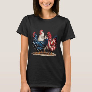 Grappige Amerikaanse Vlag Haan Onafhankelijkheidsd T-shirt