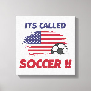 Grappige amerikaanse vlag het heet VOETBAL niet AM Canvas Afdruk