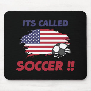 Grappige amerikaanse vlag het heet VOETBAL niet AM Muismat