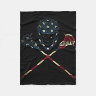 Grappige  Amerikaanse vlag Lacrosse USA Sport Mann Fleece Deken