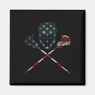 Grappige Amerikaanse vlag Lacrosse USA Sport Mann Magneet