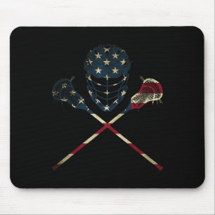 Grappige  Amerikaanse vlag Lacrosse USA Sport Mann Muismat