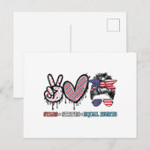 Grappige Amerikaanse vlag Patriottisch Briefkaart (Voorkant / Achterkant)