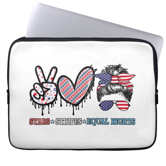Grappige Amerikaanse vlag patriottisch Laptop Sleeve (Voorkant)