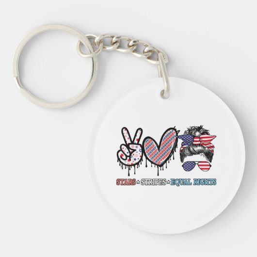 Grappige Amerikaanse vlag Patriottisch Sleutelhanger (Voorkant)